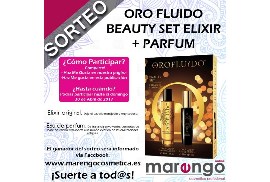  Sorteamos un Pack de Oro Fluido: Beauty Set Elixir+ Parfum en nuestra página de Facebook